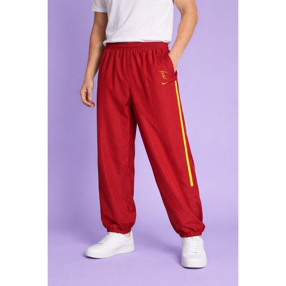 Nike USC Trojans Vtg Team Track Pants W/Yellow Stripes Mens Red/Yellow XLarge